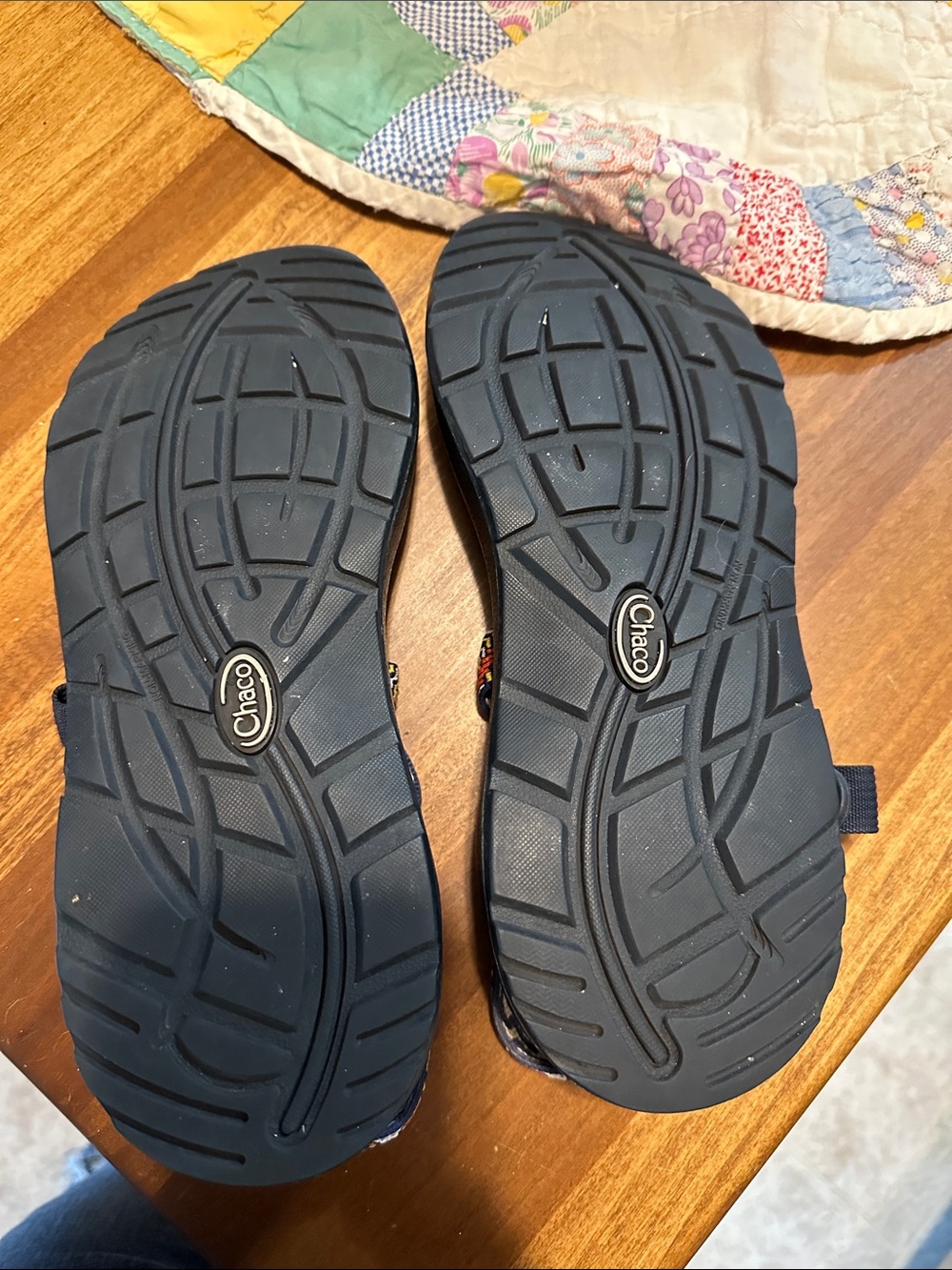 Chaco Navy Sport Sandals with Multicolor Woven Straps - Picture 6 of 7